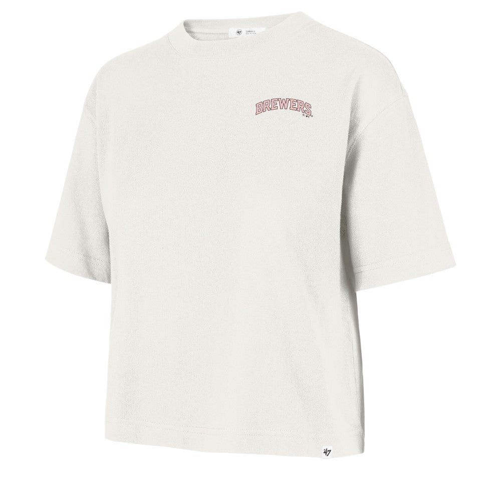 Milwaukee Brewers '47 Women's Love Letter Reed City T-Shirt - Cream - 47 brand Online