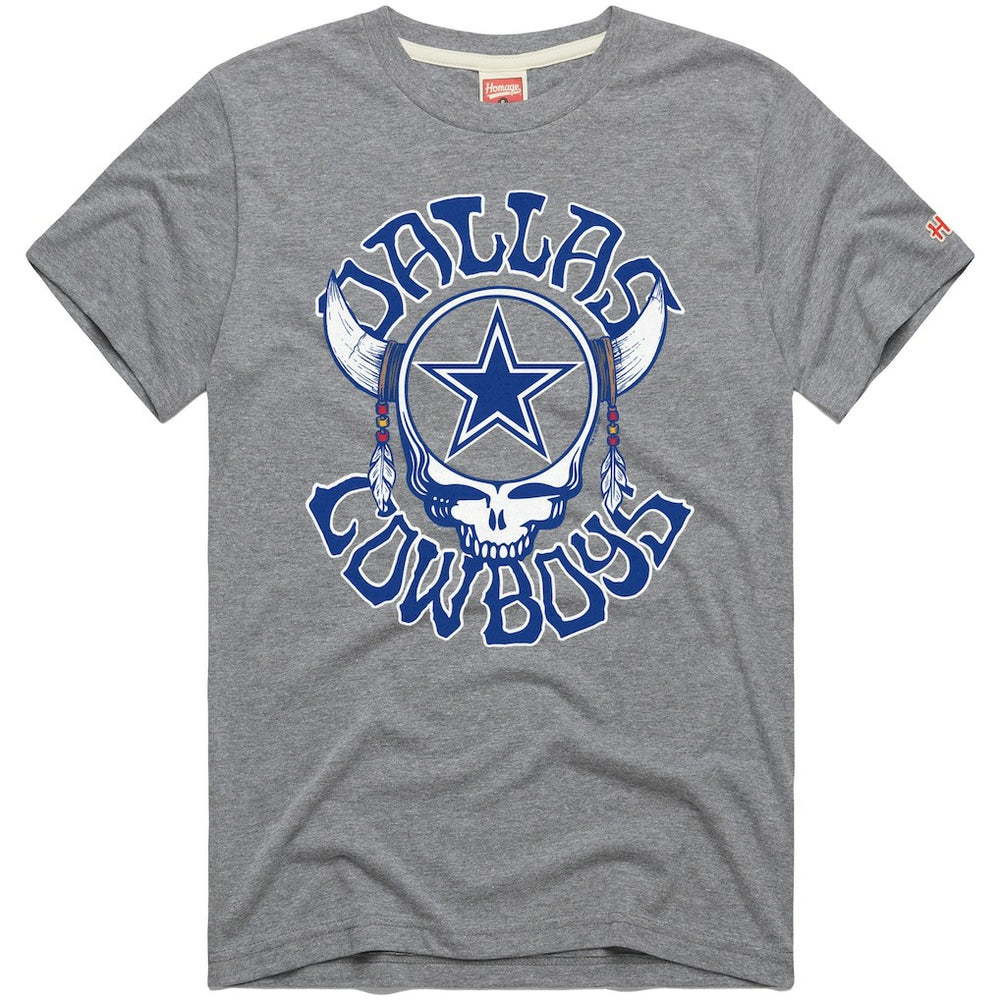 Dallas Cowboys Homage NFL x Grateful Dead Tri-Blend T-Shirt Gray