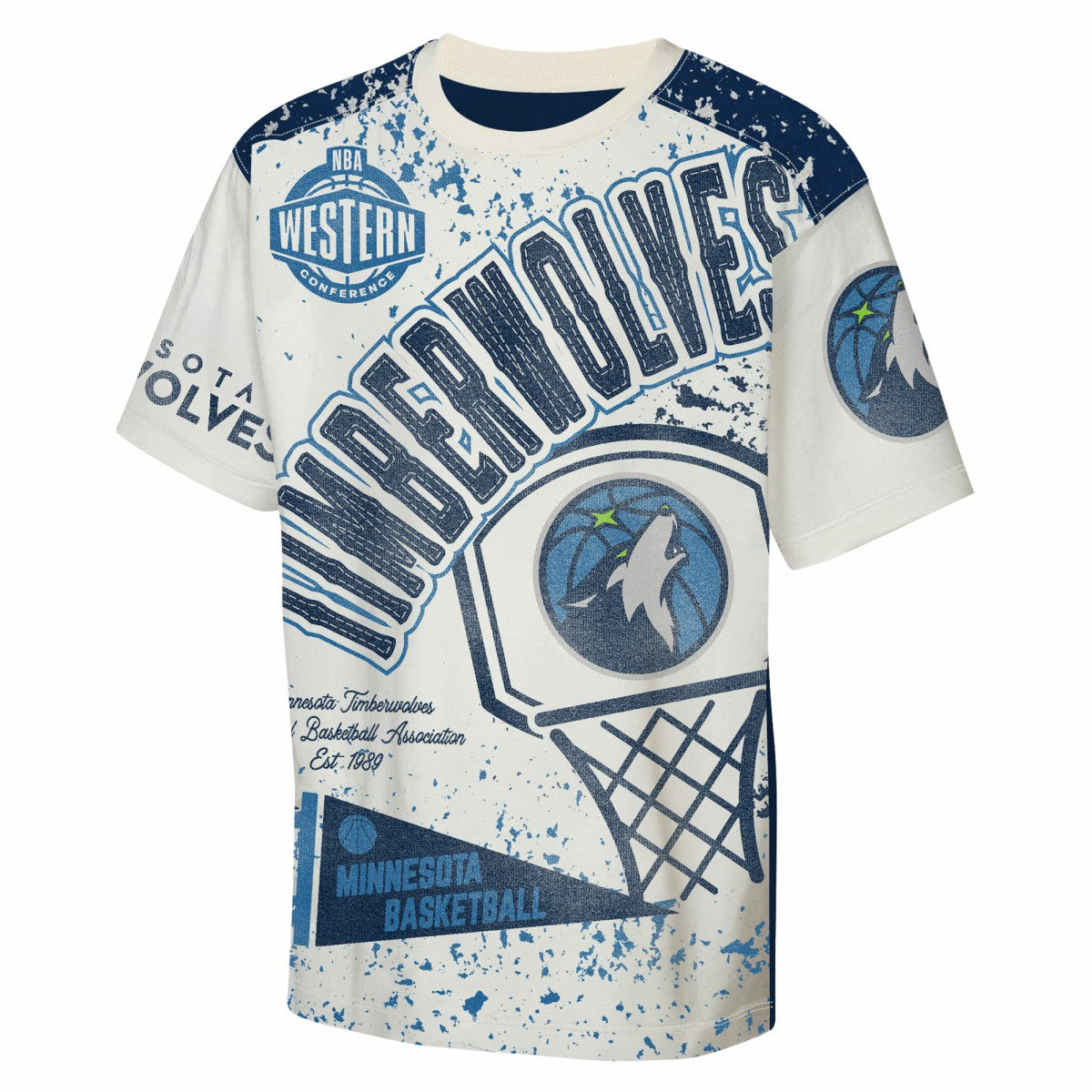 Minnesota Timberwolves Outerstuff Youth Top Player All-Over-Print T-Shirt Cream