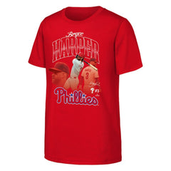 Bryce Harper Philadelphia Phillies Outerstuff Youth Triple Player Graphic T-Shirt - Red - MLB Sale