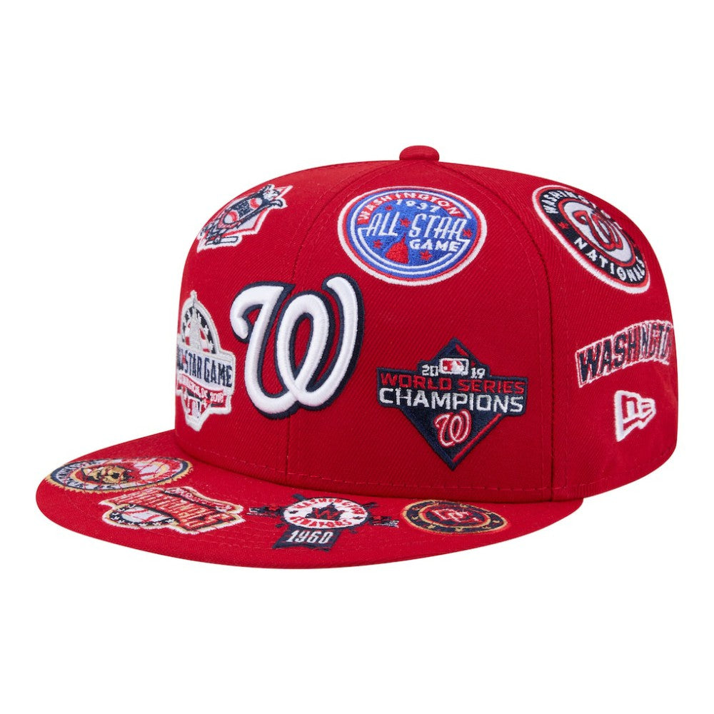 Washington Nationals New Era All Over 59FIFTY Fitted Hat - Red - New Era Discount