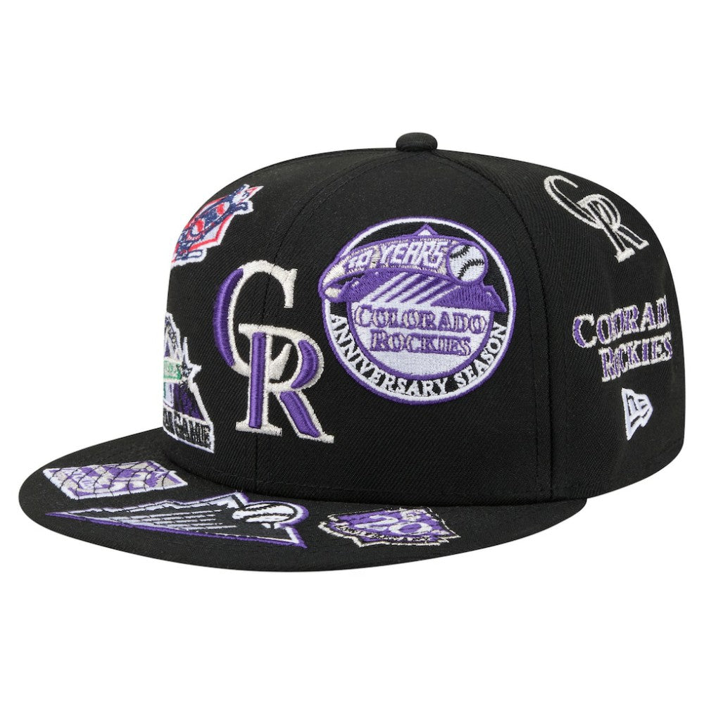 Colorado Rockies New Era All Over 59FIFTY Fitted Hat - Black - New Era Sale