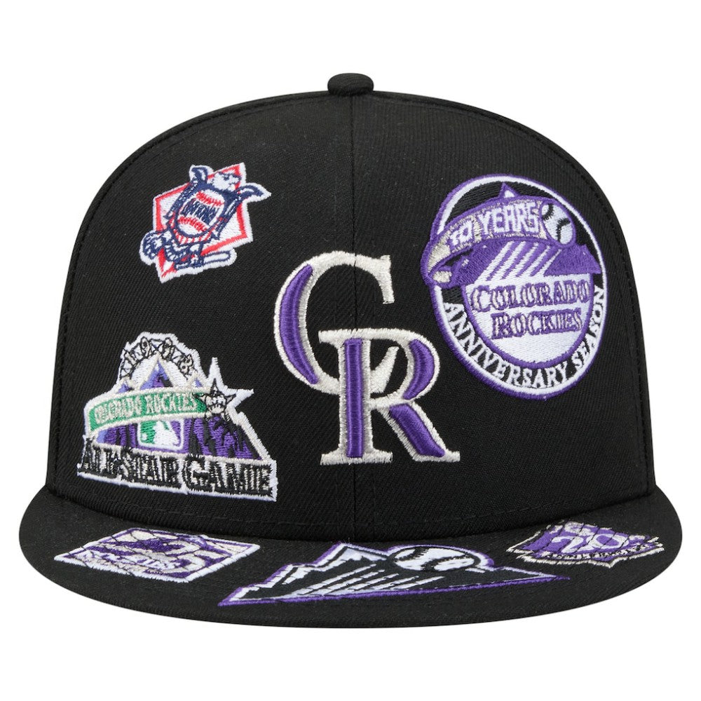 Colorado Rockies New Era All Over 59FIFTY Fitted Hat - Black - New Era Sale