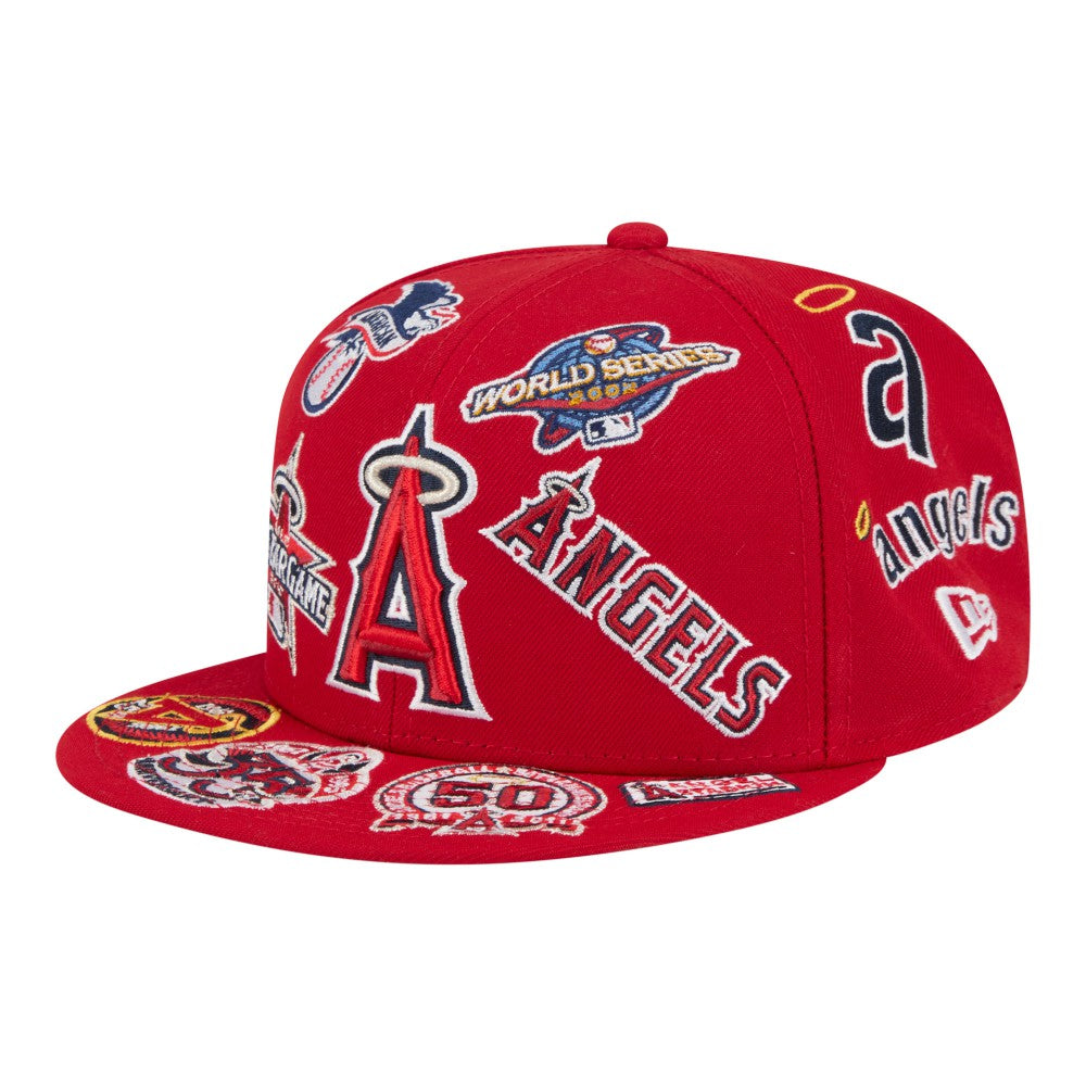 Los Angeles Angels New Era All Over 59FIFTY Fitted Hat - Red - New Era Sale