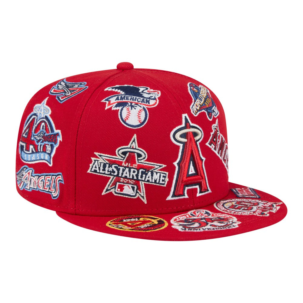 Los Angeles Angels New Era All Over 59FIFTY Fitted Hat - Red - New Era Sale