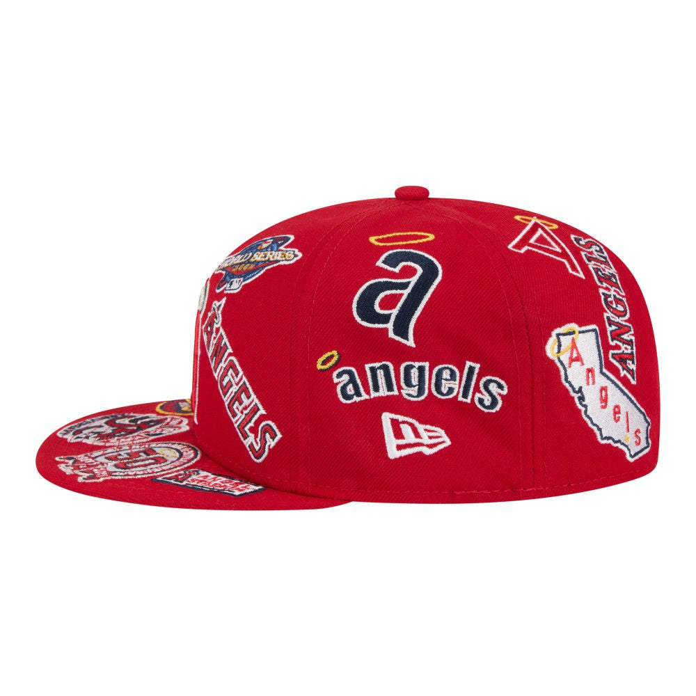 Los Angeles Angels New Era All Over 59FIFTY Fitted Hat - Red - New Era Sale
