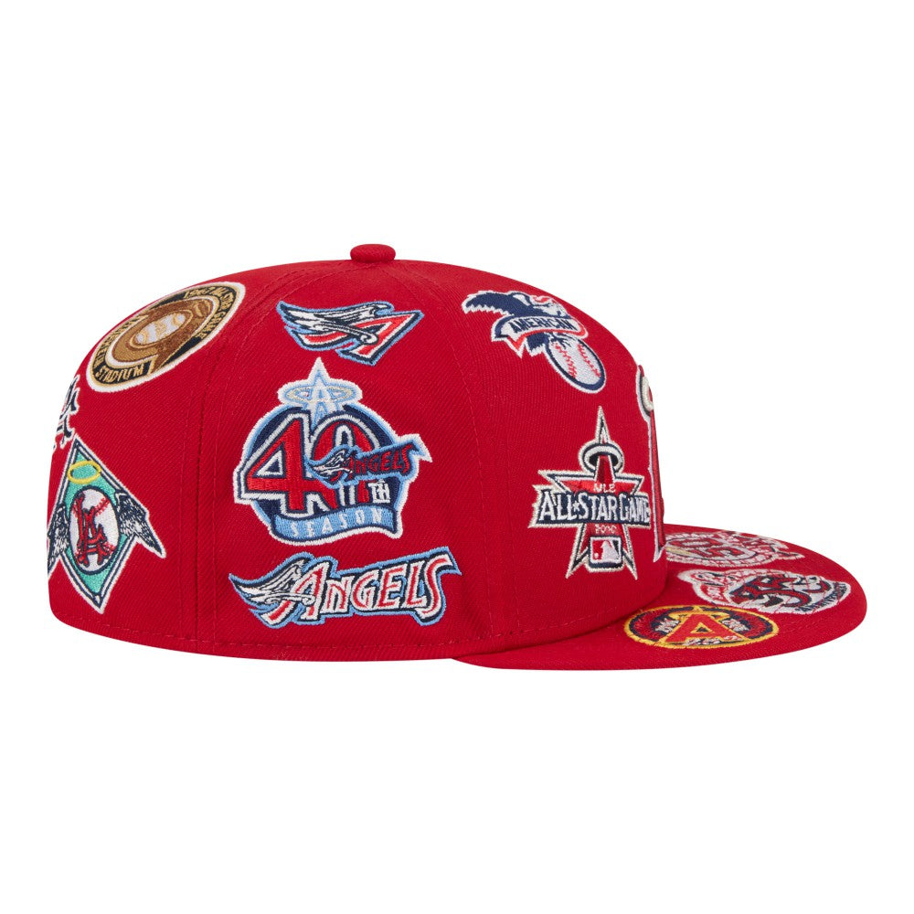 Los Angeles Angels New Era All Over 59FIFTY Fitted Hat - Red - New Era Sale