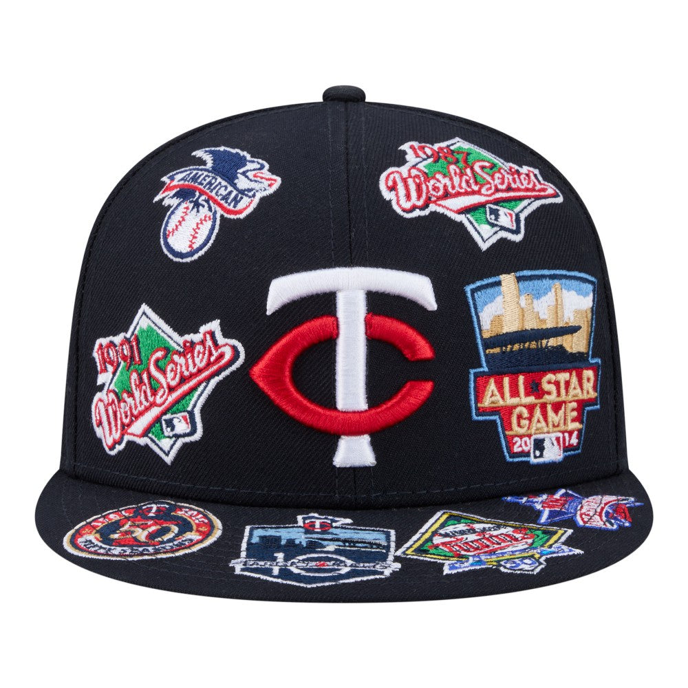 Minnesota Twins New Era All Over 59FIFTY Fitted Hat - Navy - New Era on Sale