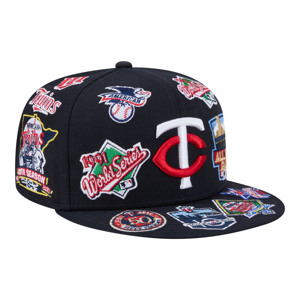 Minnesota Twins New Era All Over 59FIFTY Fitted Hat - Navy - New Era on Sale