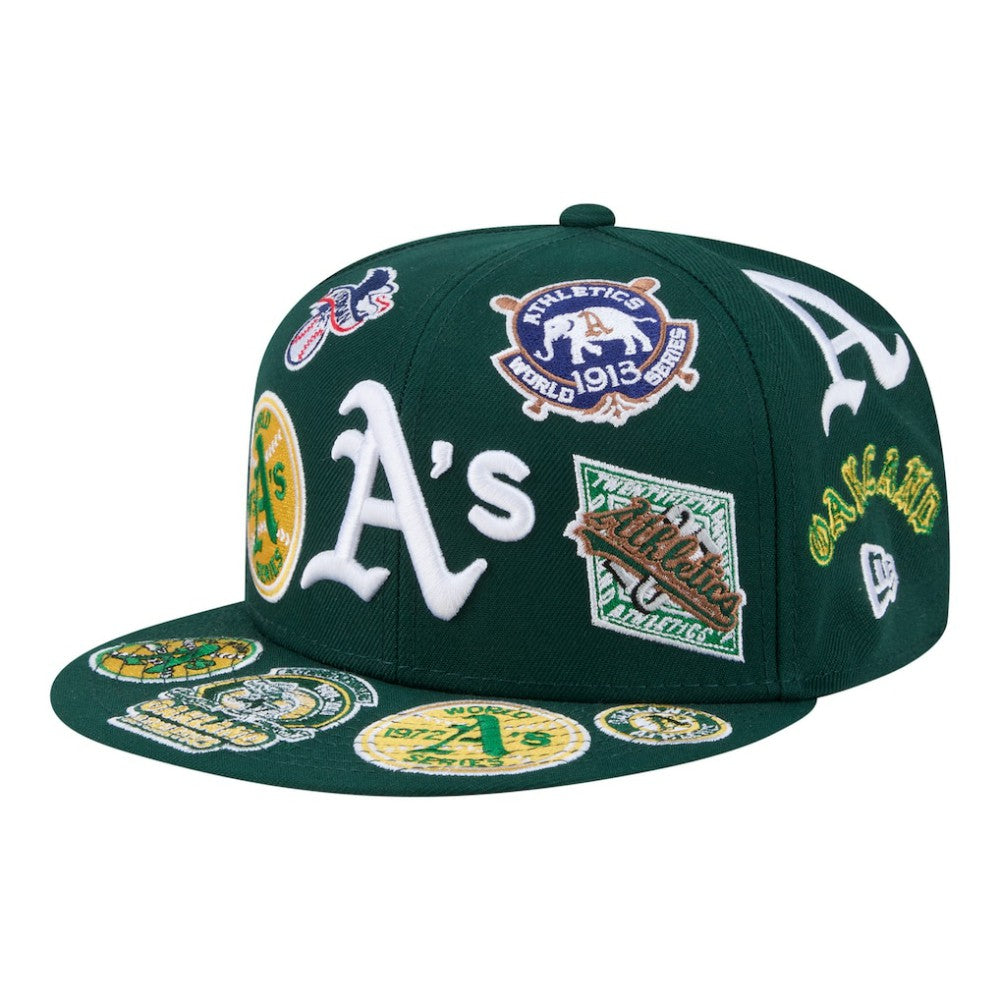 Athletics New Era All Over 59FIFTY Fitted Hat - Green - New Era Lifestyle