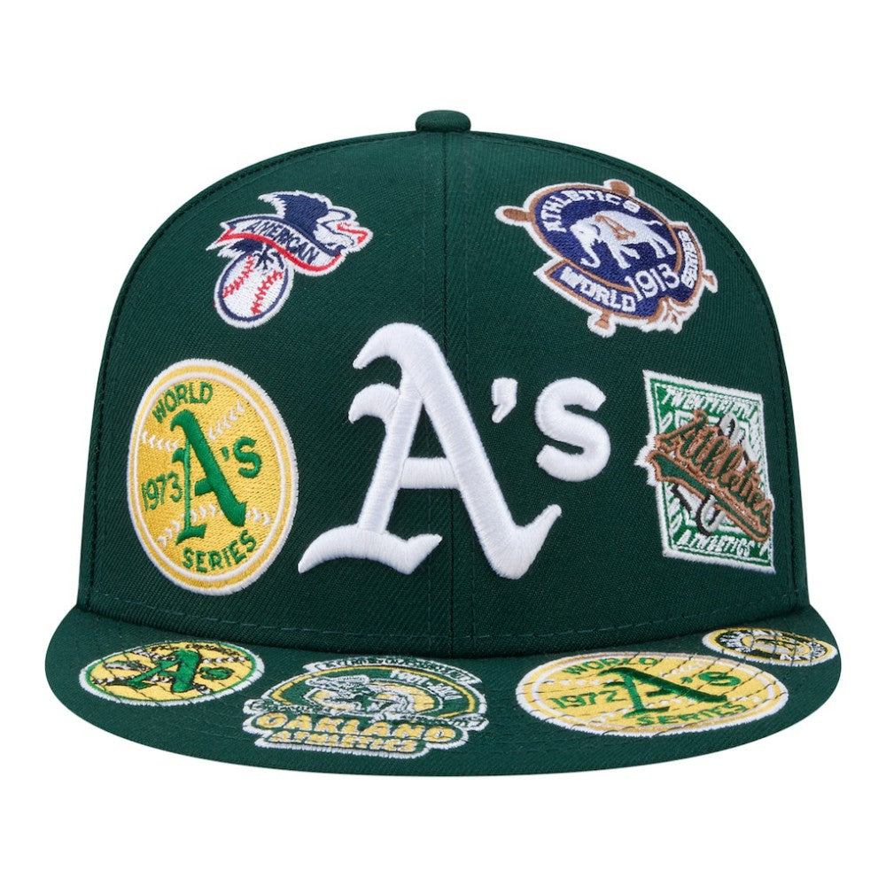 Athletics New Era All Over 59FIFTY Fitted Hat - Green - New Era Lifestyle