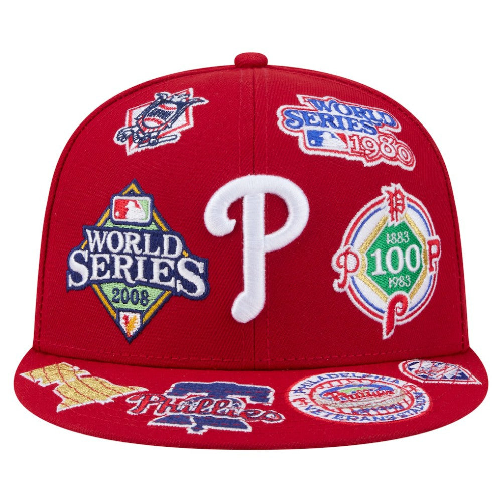 Philadelphia Phillies New Era All Over 59FIFTY Fitted Hat - Red - New Era Discount