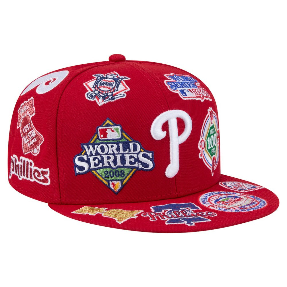 Philadelphia Phillies New Era All Over 59FIFTY Fitted Hat - Red - New Era Discount