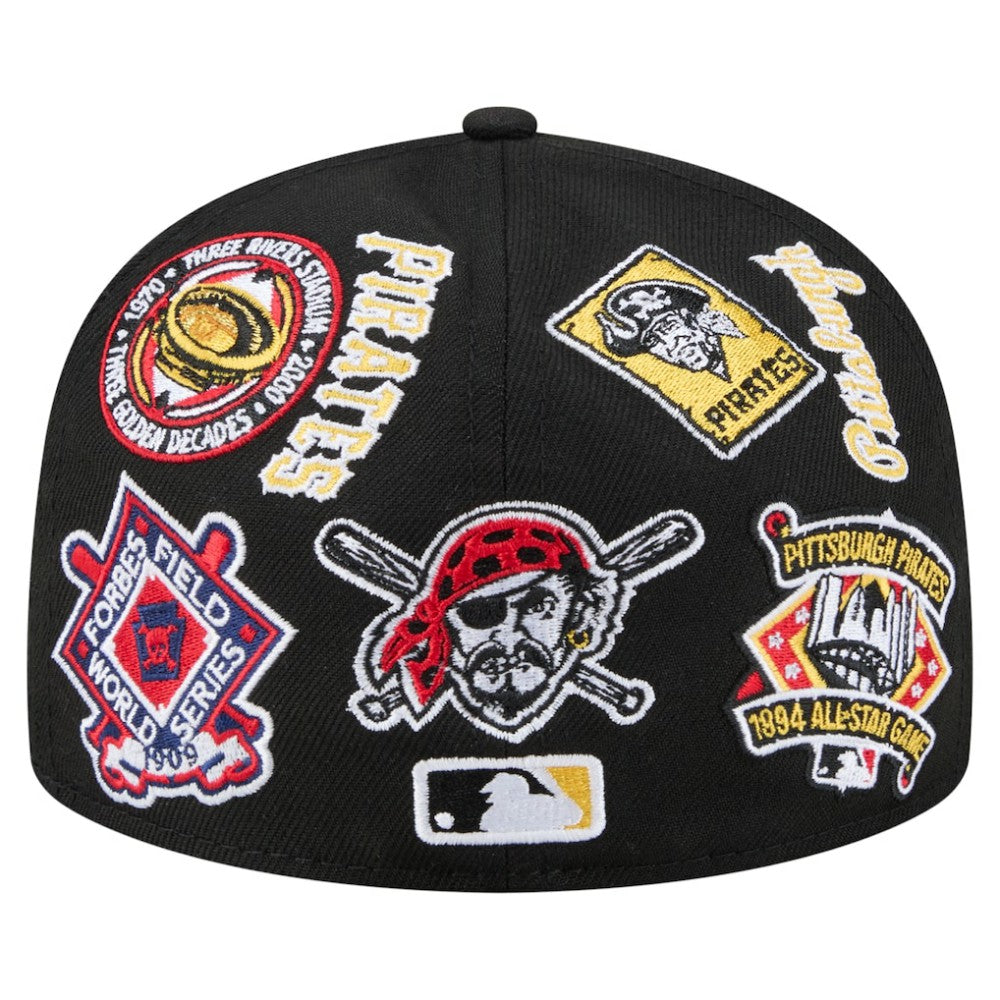 Pittsburgh Pirates New Era All Over 59FIFTY Fitted Hat - Black - New Era Lifestyle