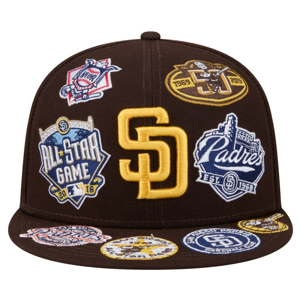 San Diego Padres New Era All Over 59FIFTY Fitted Hat - Brown - New Era Sale