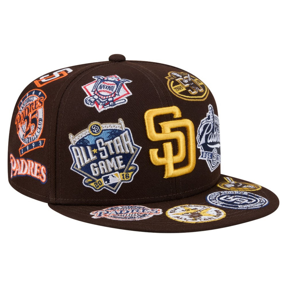 San Diego Padres New Era All Over 59FIFTY Fitted Hat - Brown - New Era Sale