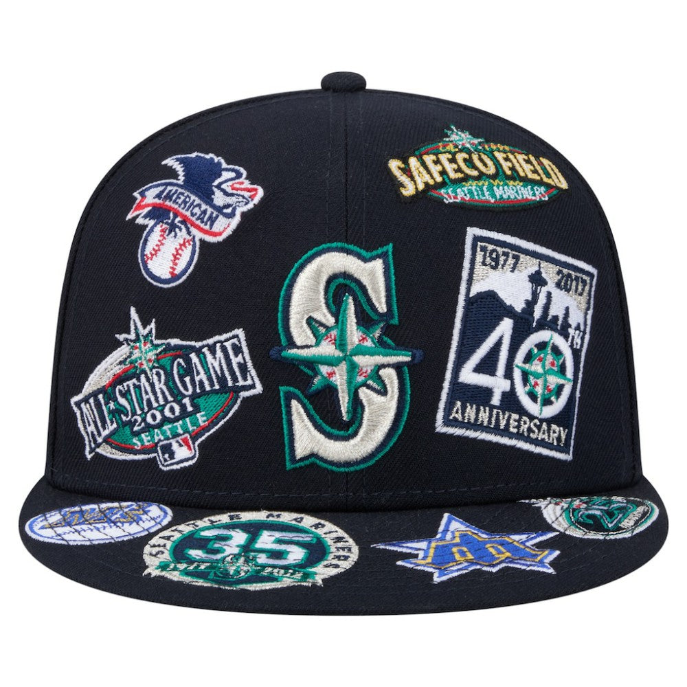Seattle Mariners New Era All Over 59FIFTY Fitted Hat - Navy - New Era Lifestyle
