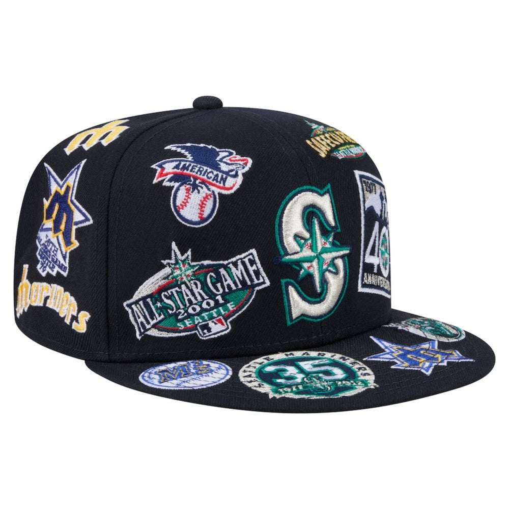 Seattle Mariners New Era All Over 59FIFTY Fitted Hat - Navy - New Era Lifestyle