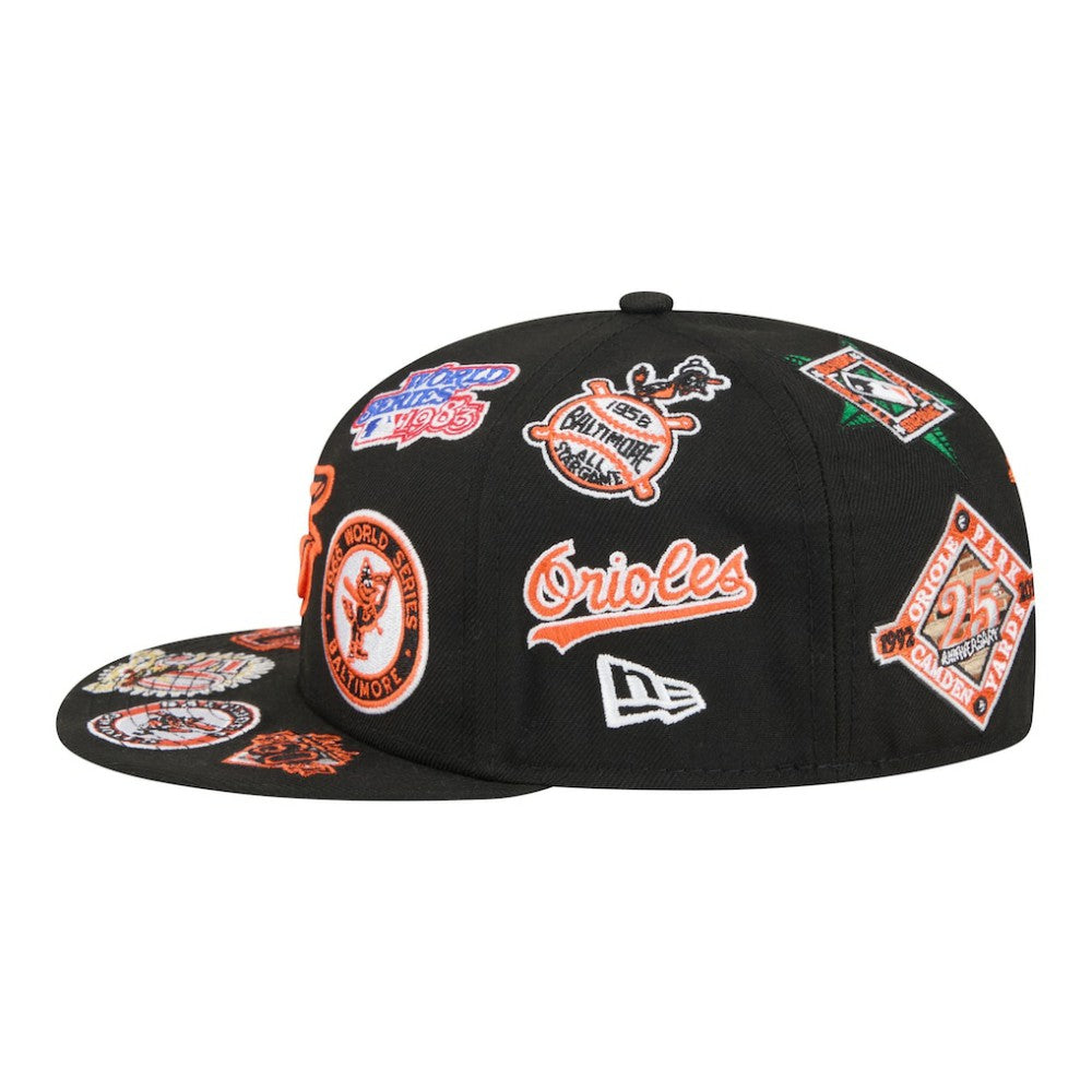 Baltimore Orioles New Era All Over 59FIFTY Fitted Hat - Black - New Era Lifestyle