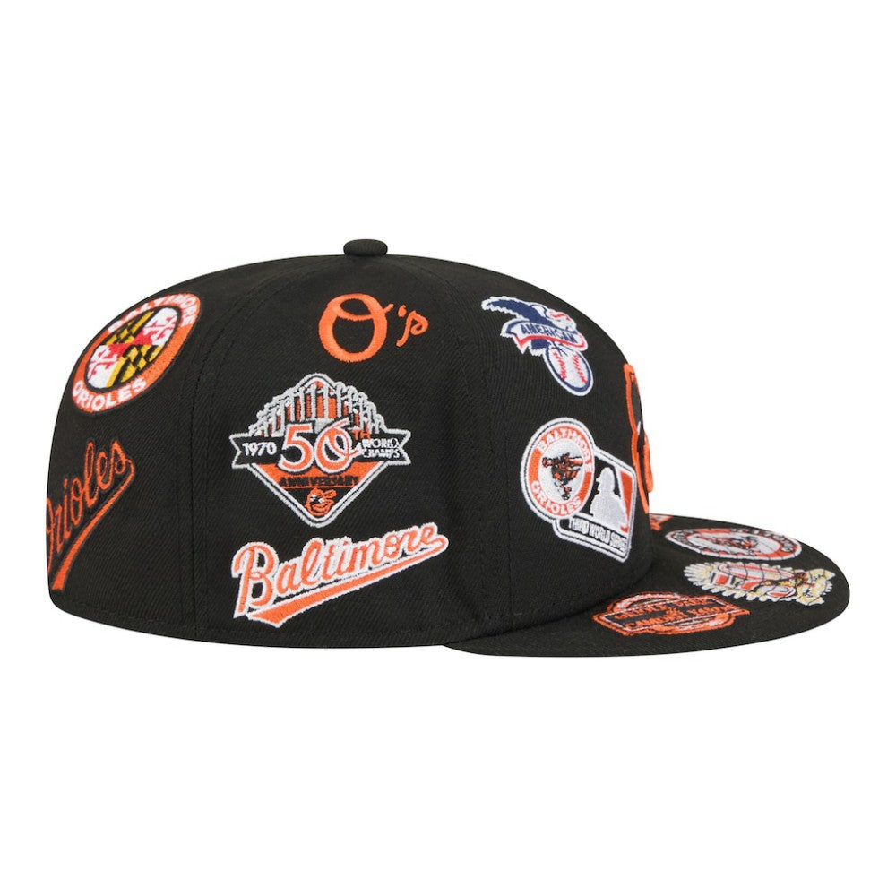 Baltimore Orioles New Era All Over 59FIFTY Fitted Hat - Black - New Era Lifestyle