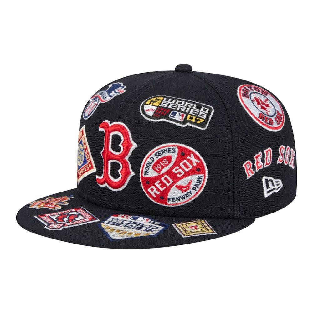 Boston Red Sox New Era All Over 59FIFTY Fitted Hat - Navy - New Era Discount
