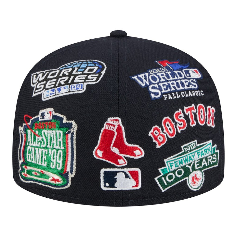 Boston Red Sox New Era All Over 59FIFTY Fitted Hat - Navy - New Era Discount