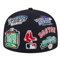 Boston Red Sox New Era All Over 59FIFTY Fitted Hat - Navy - New Era Discount