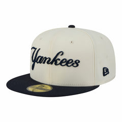 New York Yankees New Era Two-Tone Stitch 59FIFTY Fitted Hat - Cream - New Era Lifestyle