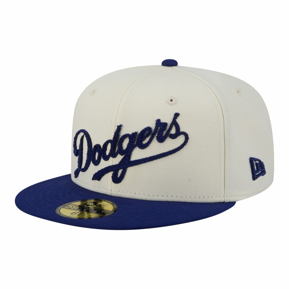 Los Angeles Dodgers New Era Two-Tone Stitch 59FIFTY Fitted Hat - Cream - New Era Online