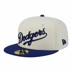 Los Angeles Dodgers New Era Two-Tone Stitch 59FIFTY Fitted Hat - Cream - New Era Online
