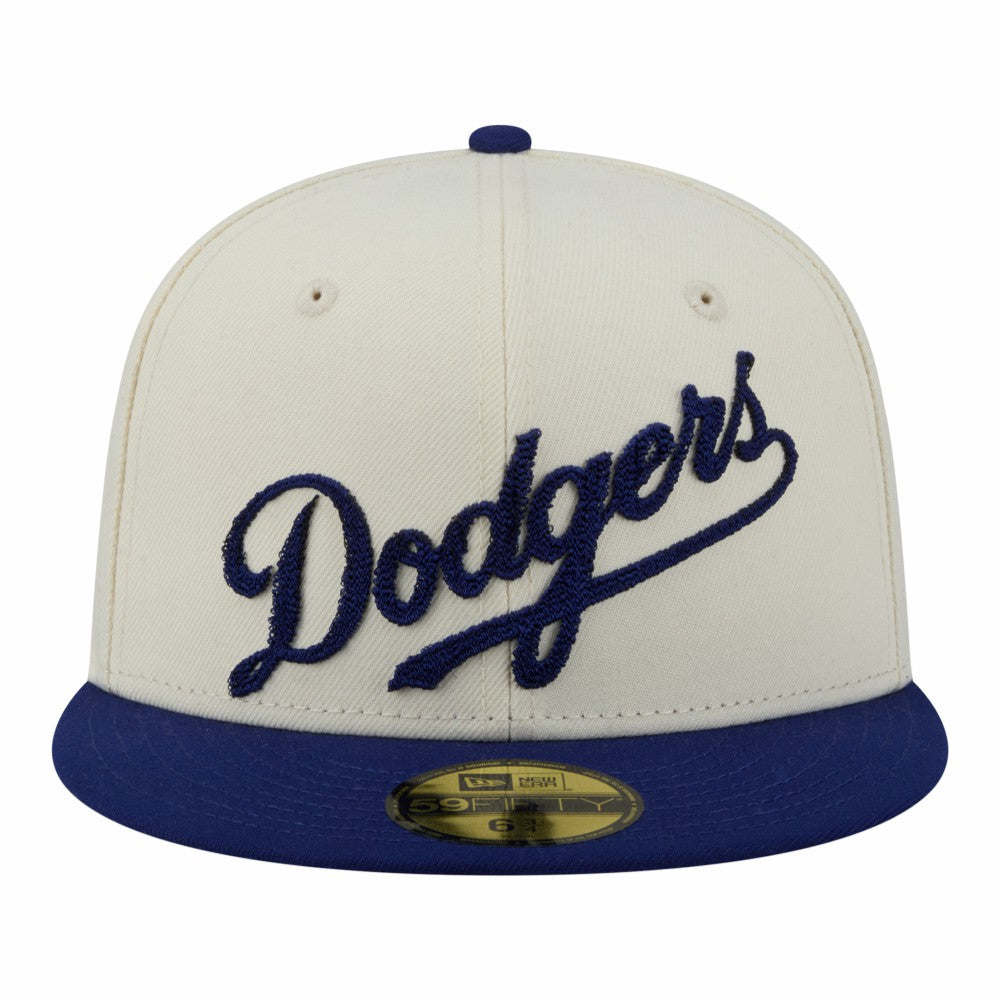 Los Angeles Dodgers New Era Two-Tone Stitch 59FIFTY Fitted Hat - Cream - New Era Online