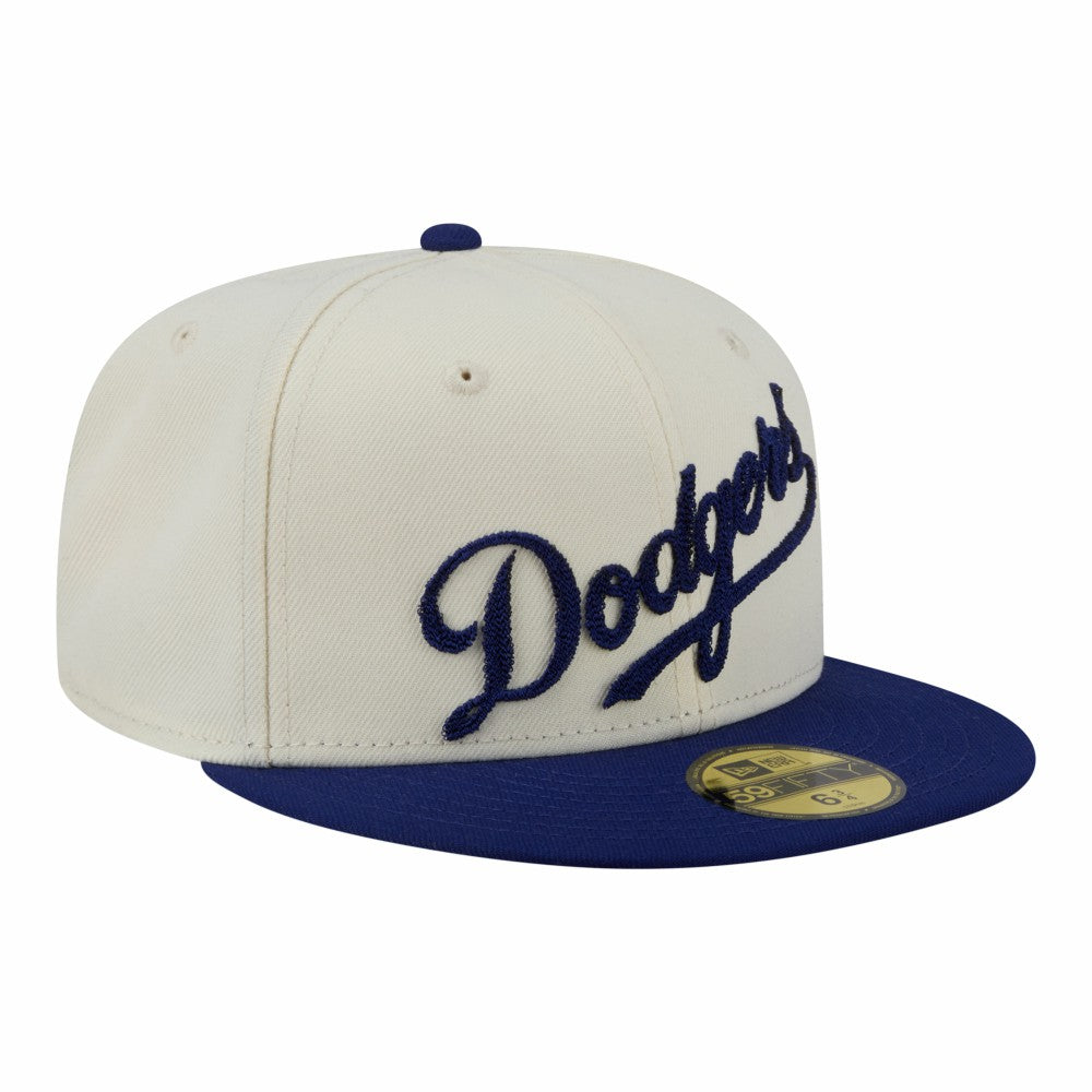 Los Angeles Dodgers New Era Two-Tone Stitch 59FIFTY Fitted Hat - Cream - New Era Online