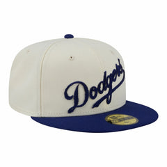 Los Angeles Dodgers New Era Two-Tone Stitch 59FIFTY Fitted Hat - Cream - New Era Online