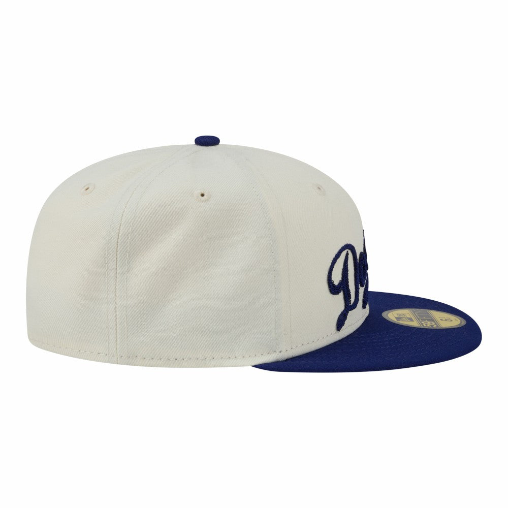 Los Angeles Dodgers New Era Two-Tone Stitch 59FIFTY Fitted Hat - Cream - New Era Online