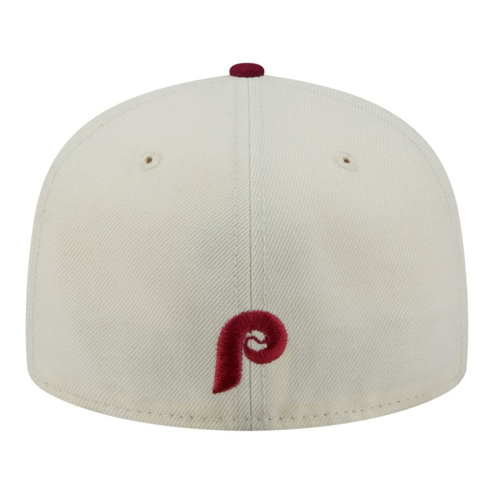 Philadelphia Phillies New Era Two-Tone Stitch 59FIFTY Fitted Hat - Cream - New Era Lifestyle