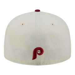Philadelphia Phillies New Era Two-Tone Stitch 59FIFTY Fitted Hat - Cream - New Era Lifestyle
