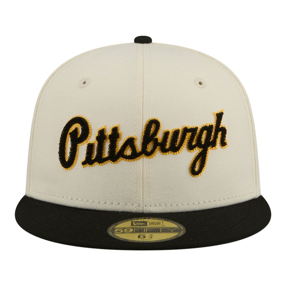 Pittsburgh Pirates New Era Two-Tone Stitch 59FIFTY Fitted Hat - Cream - New Era Online