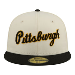 Pittsburgh Pirates New Era Two-Tone Stitch 59FIFTY Fitted Hat - Cream - New Era Online