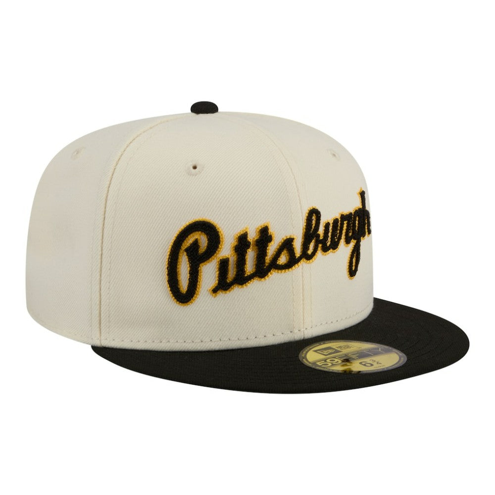 Pittsburgh Pirates New Era Two-Tone Stitch 59FIFTY Fitted Hat - Cream - New Era Online