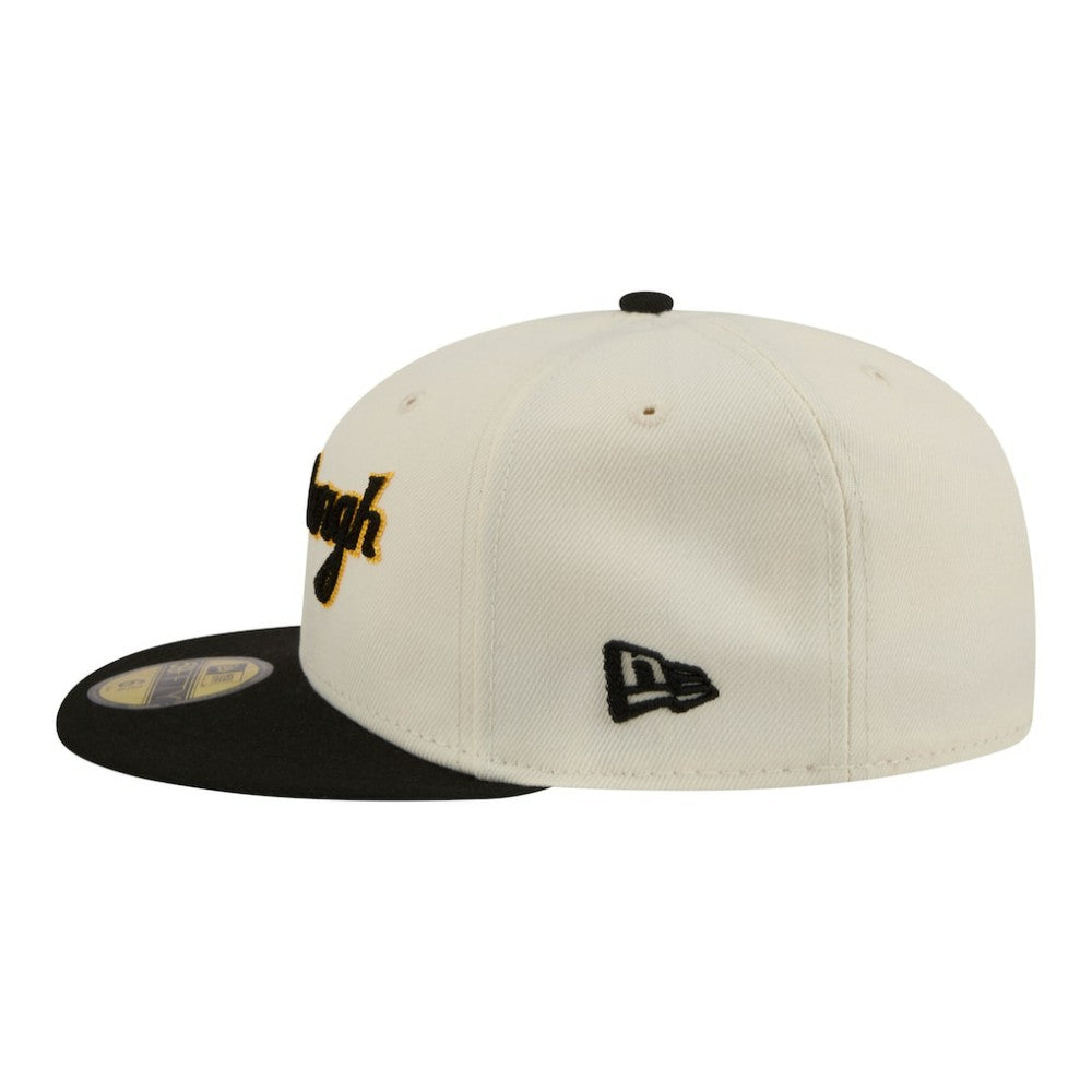 Pittsburgh Pirates New Era Two-Tone Stitch 59FIFTY Fitted Hat - Cream - New Era Online
