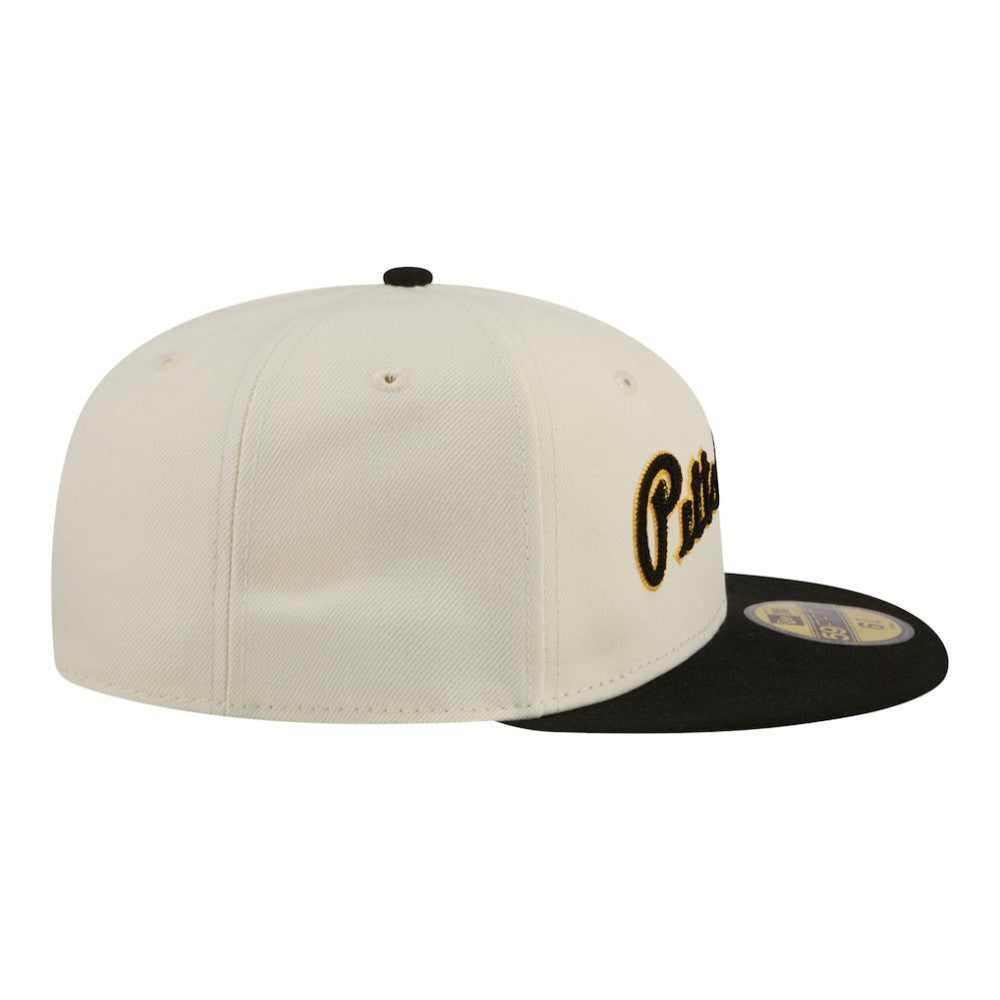 Pittsburgh Pirates New Era Two-Tone Stitch 59FIFTY Fitted Hat - Cream - New Era Online