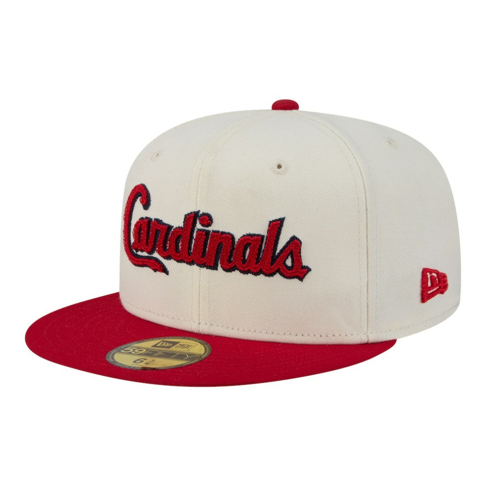 St. Louis Cardinals New Era Two-Tone Stitch 59FIFTY Fitted Hat - Cream - New Era Sale