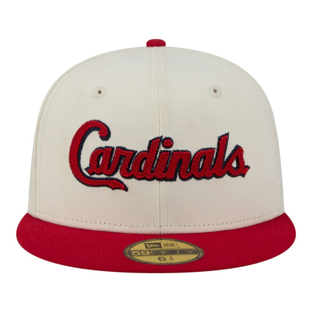 St. Louis Cardinals New Era Two-Tone Stitch 59FIFTY Fitted Hat - Cream - New Era Sale