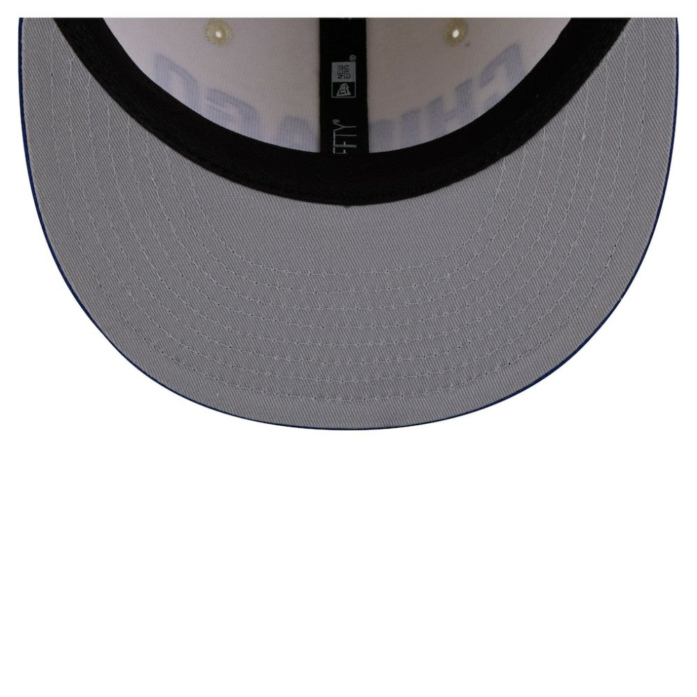 Chicago Cubs New Era Two-Tone Stitch 59FIFTY Fitted Hat - Cream - New Era Online