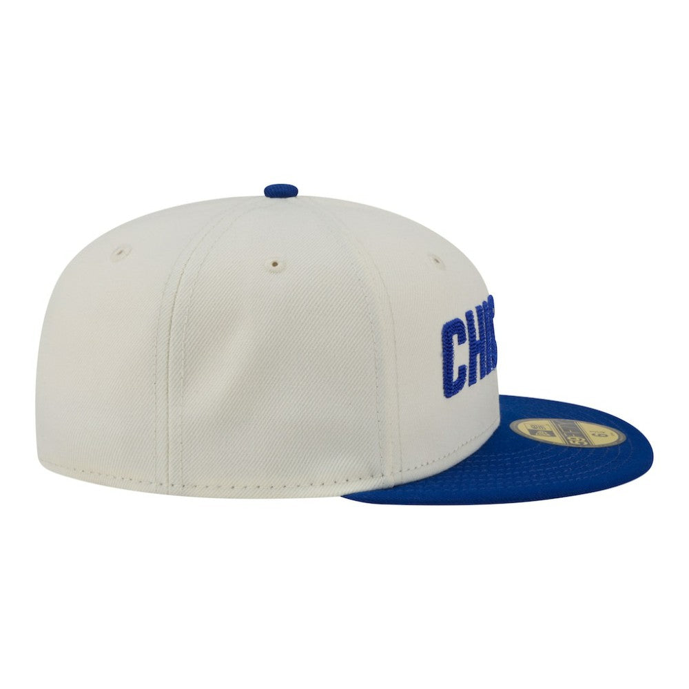 Chicago Cubs New Era Two-Tone Stitch 59FIFTY Fitted Hat - Cream - New Era Online