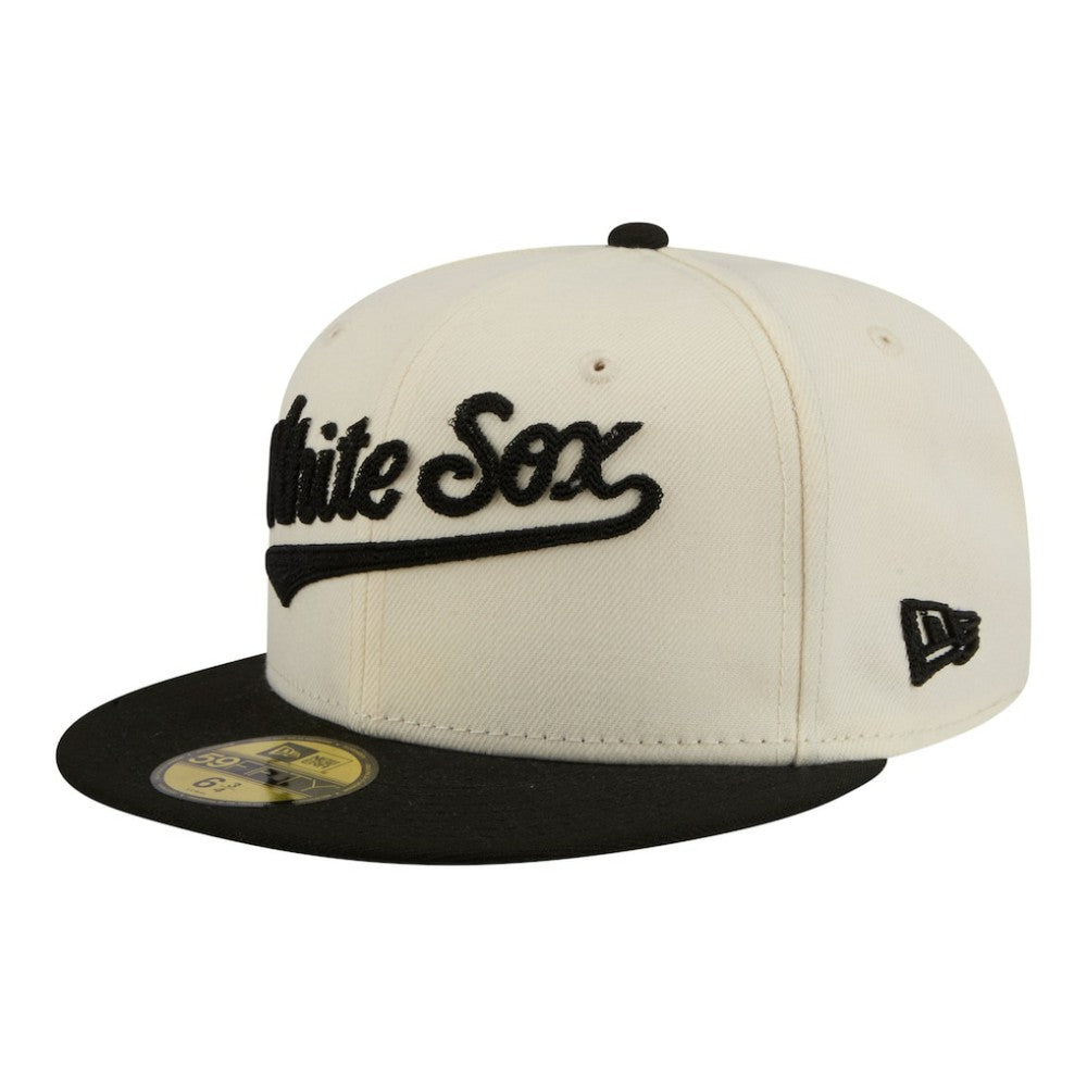 Chicago White Sox New Era Two-Tone Stitch 59FIFTY Fitted Hat - Cream - New Era Online