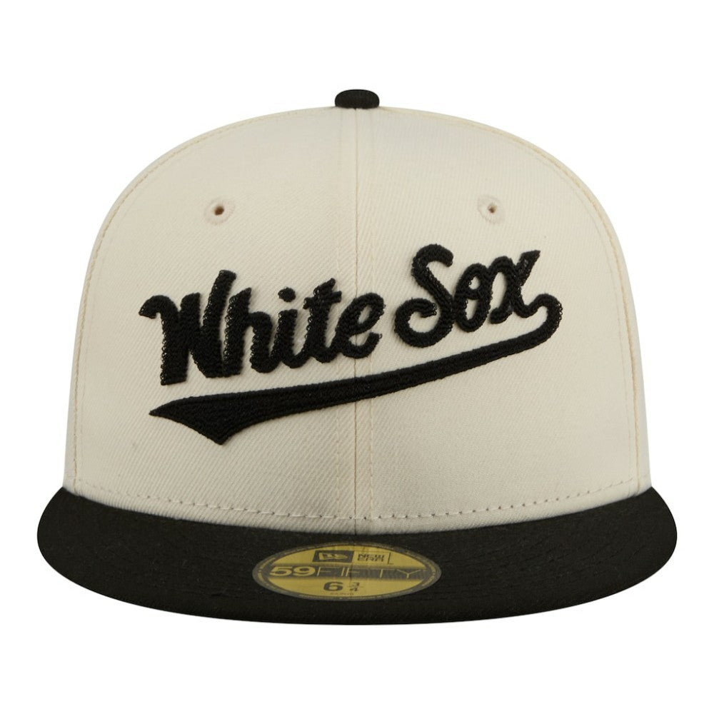 Chicago White Sox New Era Two-Tone Stitch 59FIFTY Fitted Hat - Cream - New Era Online