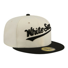 Chicago White Sox New Era Two-Tone Stitch 59FIFTY Fitted Hat - Cream - New Era Online