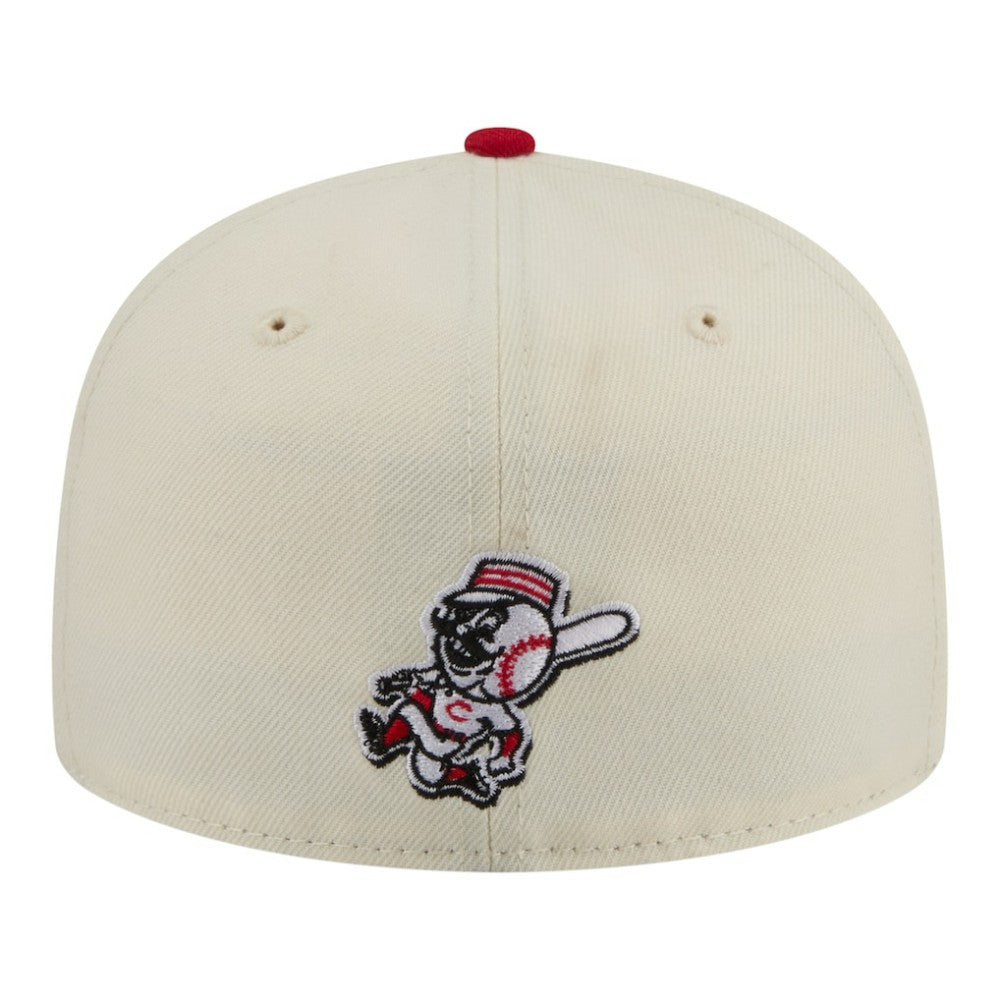 Cincinnati Reds New Era Two-Tone Stitch 59FIFTY Fitted Hat - Cream - New Era Online