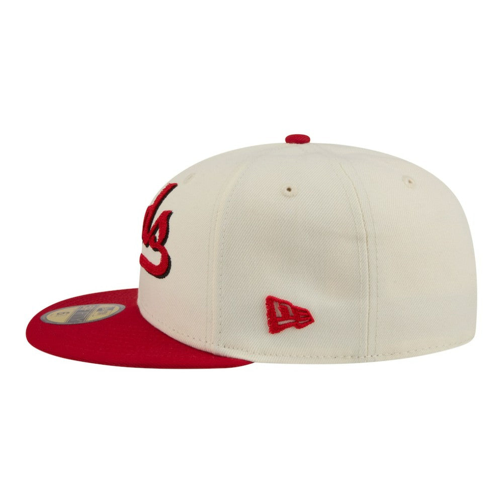 Cincinnati Reds New Era Two-Tone Stitch 59FIFTY Fitted Hat - Cream - New Era Online